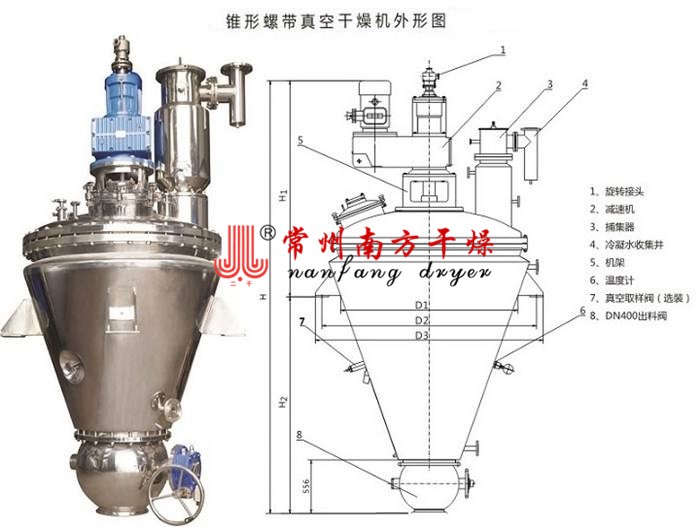 單錐螺帶真空幹燥機